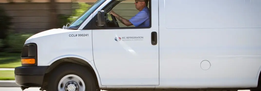 KIC Refrigeration service vehicle serving Pleasant Run area